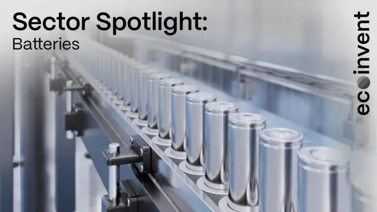 Battery factory image with text: 'Sector Spotlight: Batteries'.
