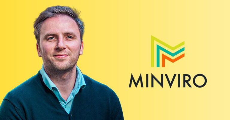 Minviro partner spotlight graphic with a portrait of Robert Pell.