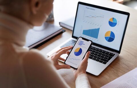 person checking statistics
