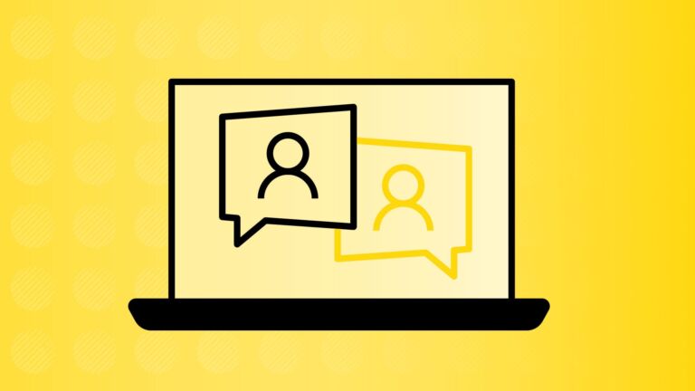 Version 3 Webinars graphic, laptop with people chatting